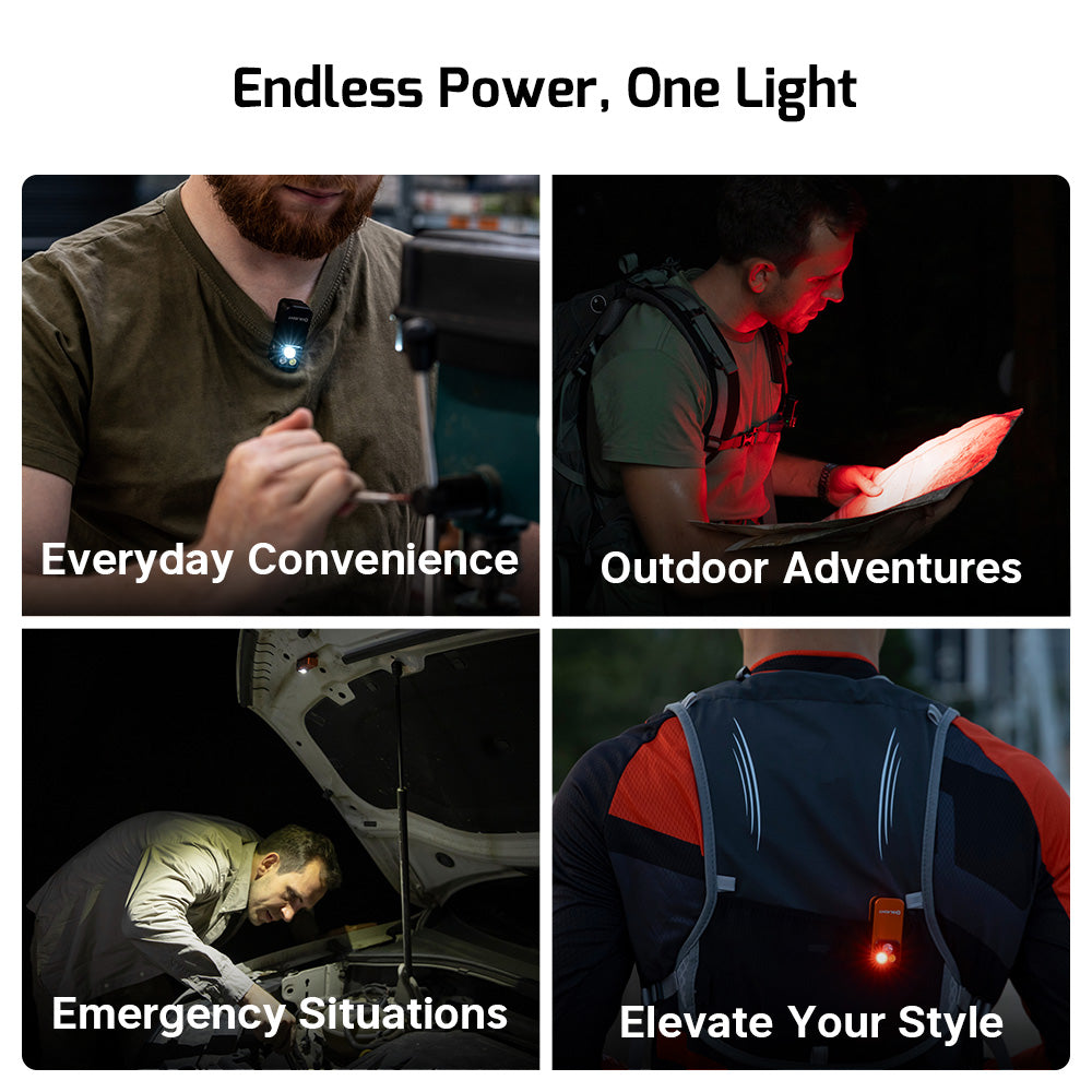 O Light - Oclip Pro Clip Light with Floodlight & Spotlight & Red Light