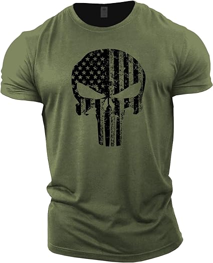 Mens Punisher style Skull T-Shirt