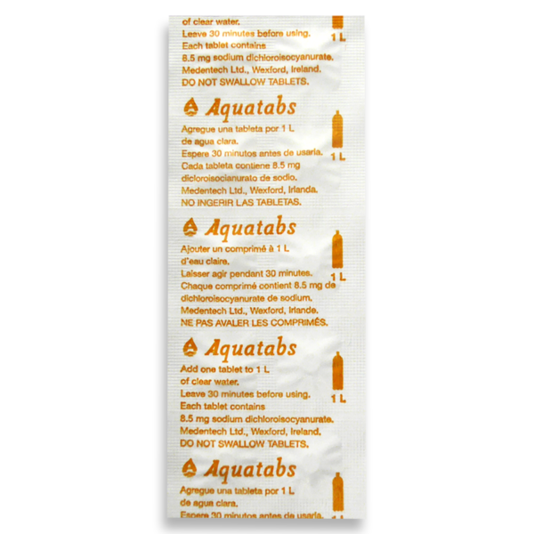 AquaTabs 8.5mg - 100 Water Purification Tablets (1-2L)