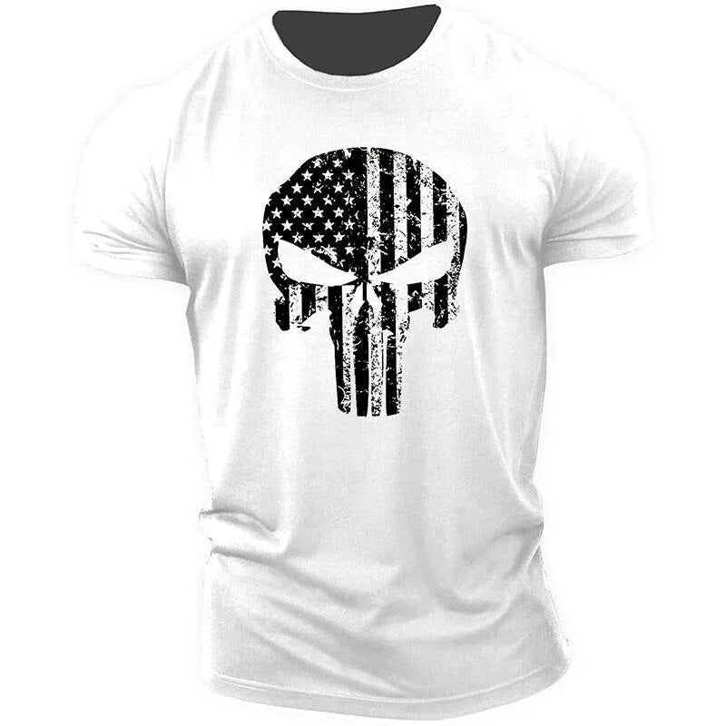 Mens Punisher style Skull T-Shirt