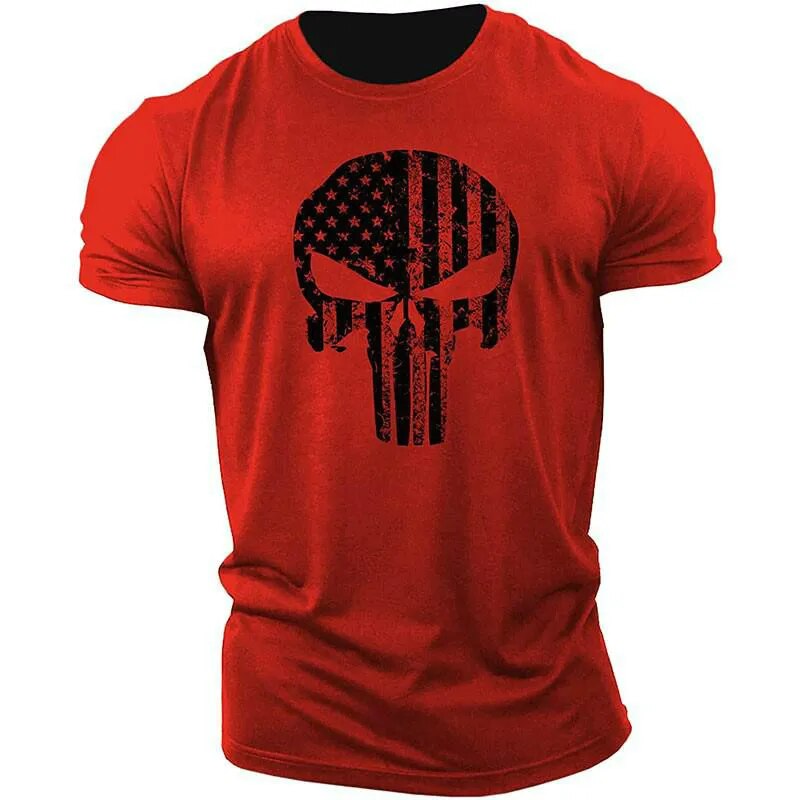 Mens Punisher style Skull T-Shirt