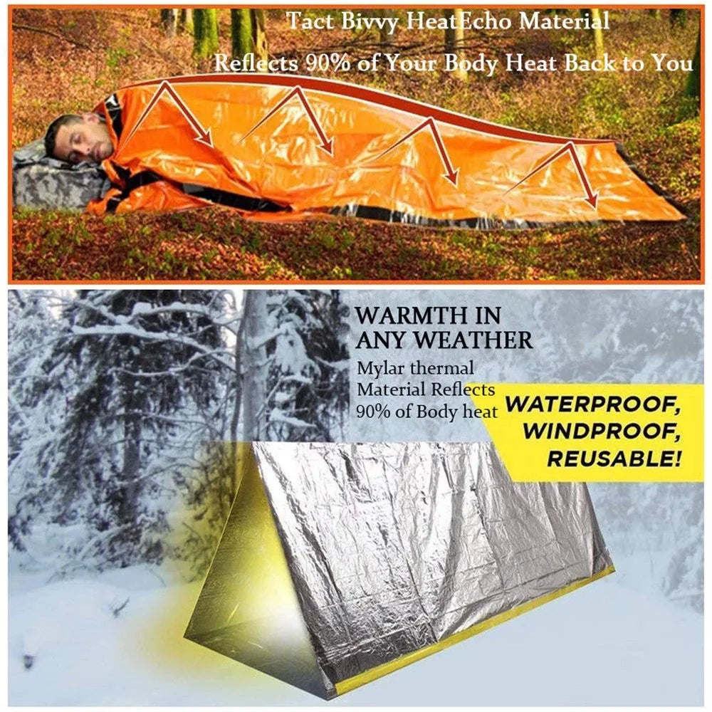 Emergency Mylar sleeping bag / tent