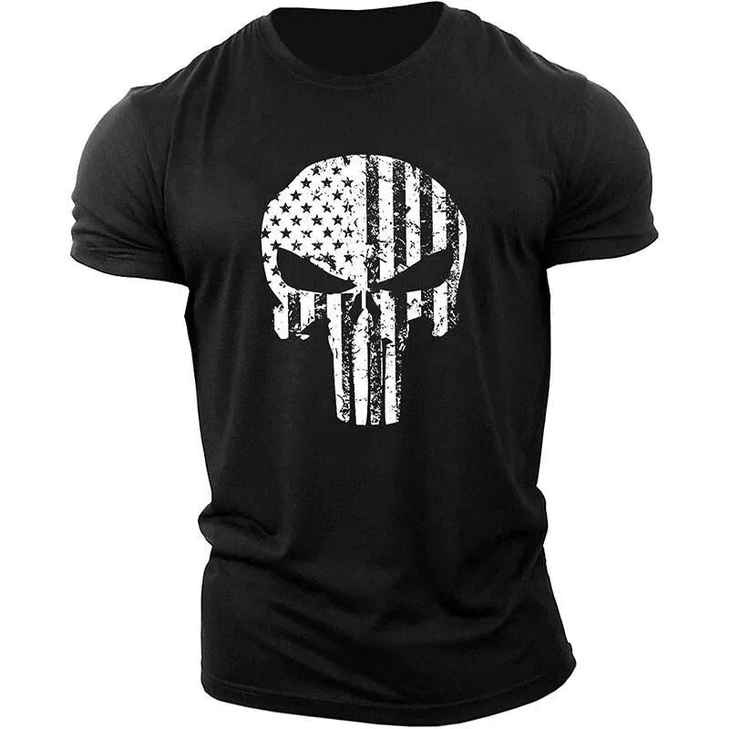 Mens Punisher style Skull T-Shirt