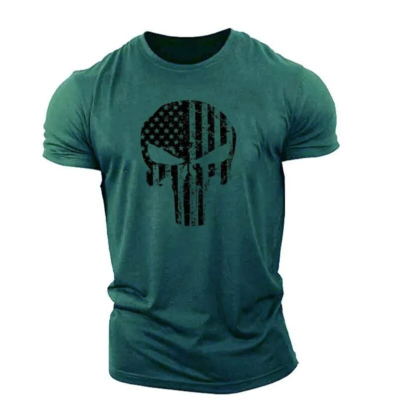 Mens Punisher style Skull T-Shirt