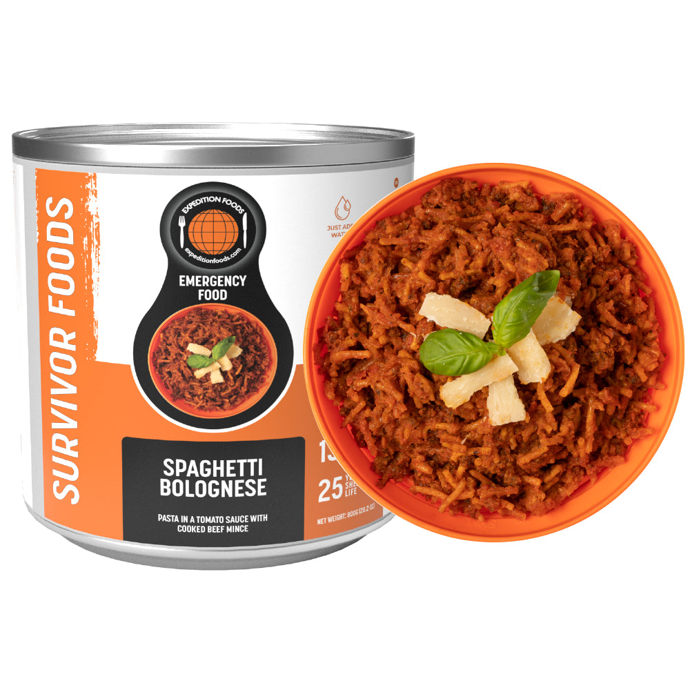 Survivor Food Tin - 25yr life - Spaghetti Bolognese