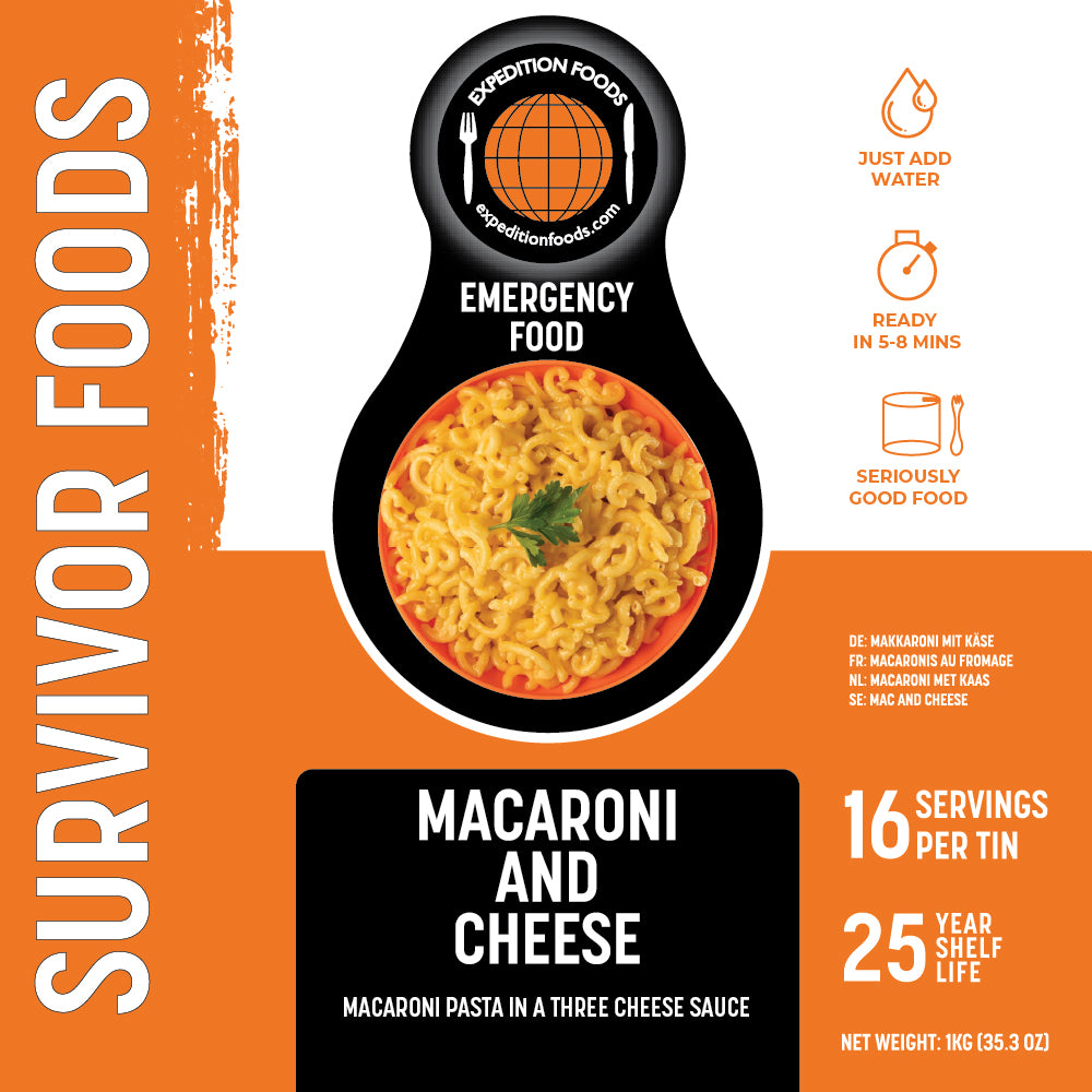 Survivor Food Tin - 25yr life - Macaroni and Cheese